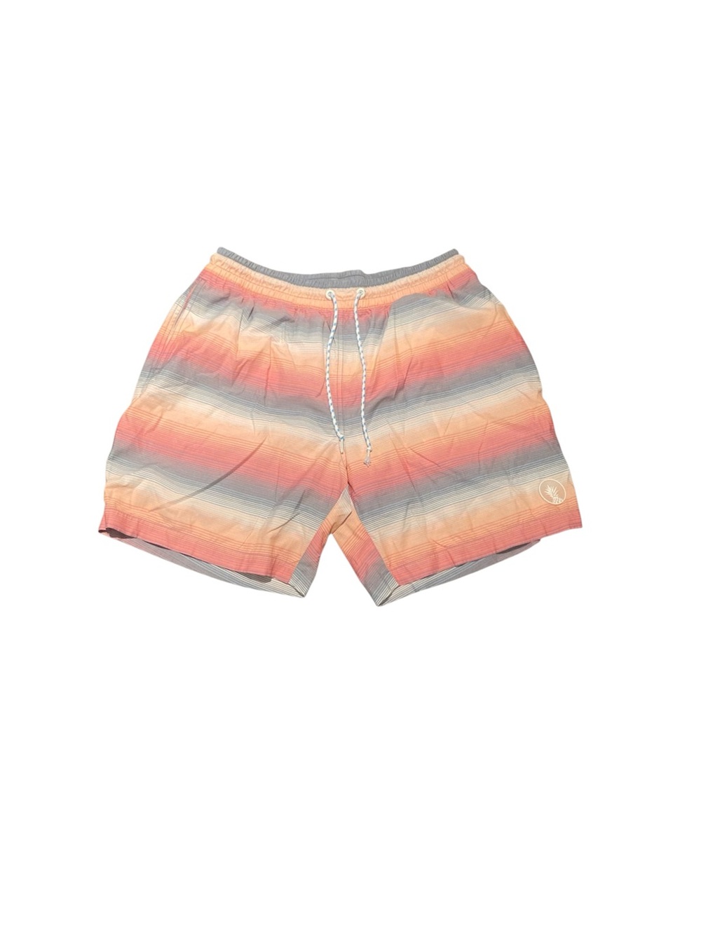 Chubbies Striped Sunset Swim Shorts in Coral, Gray and Cream